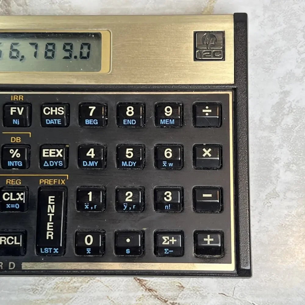 Hewlett Packard HP 12C Financial Calculator with Case Tested Working Vintage